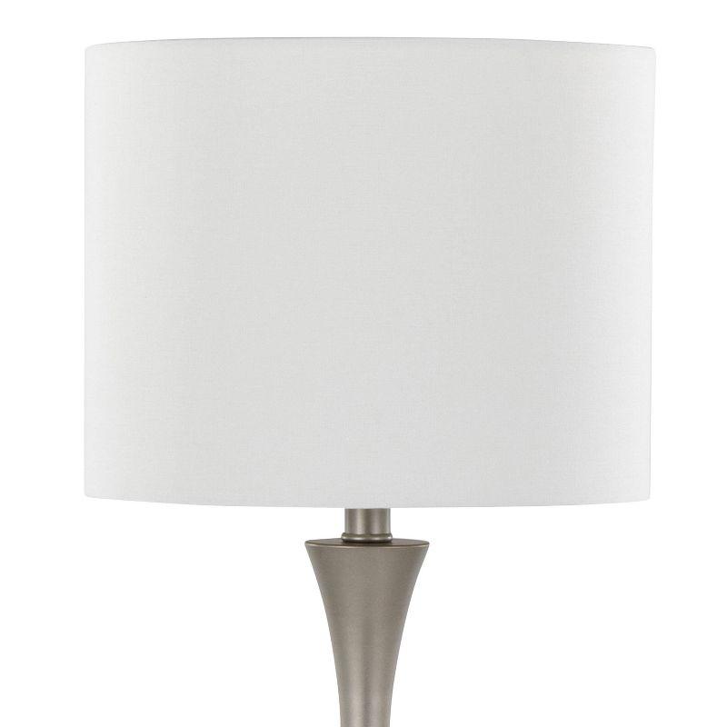 Lenuxe 24" Off-White and Frosted Silver Metal Table Lamps Set