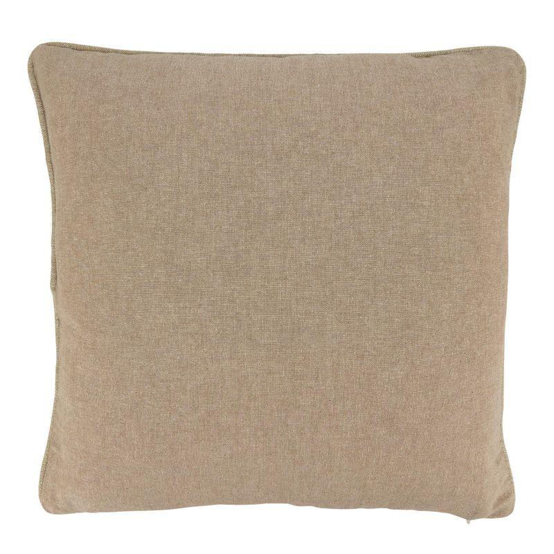 Natural Embroidered Snowflake Square Throw Pillow