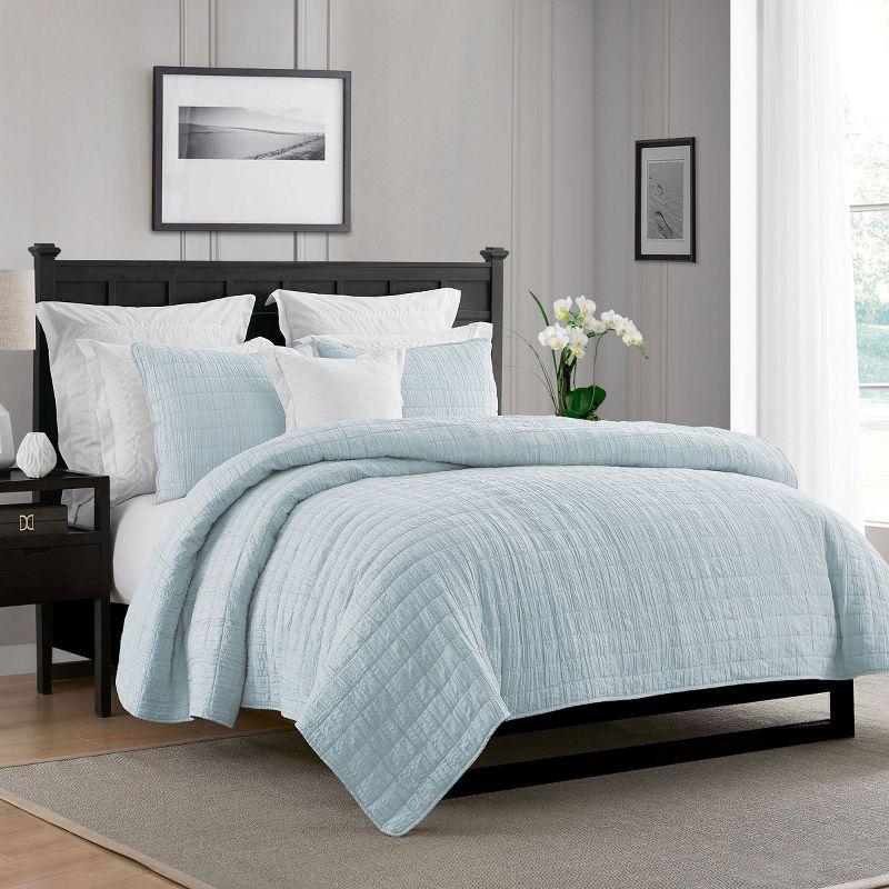 Swift Home Ultra Soft Crinkle Washed Microfiber 3-Piece Quilt Set