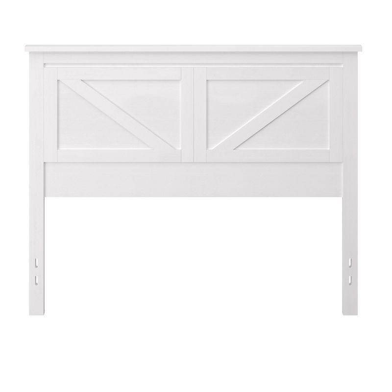 Glenwillow Home Farmhouse Style Wood Panel Headboard in Gloss White, Full Size
