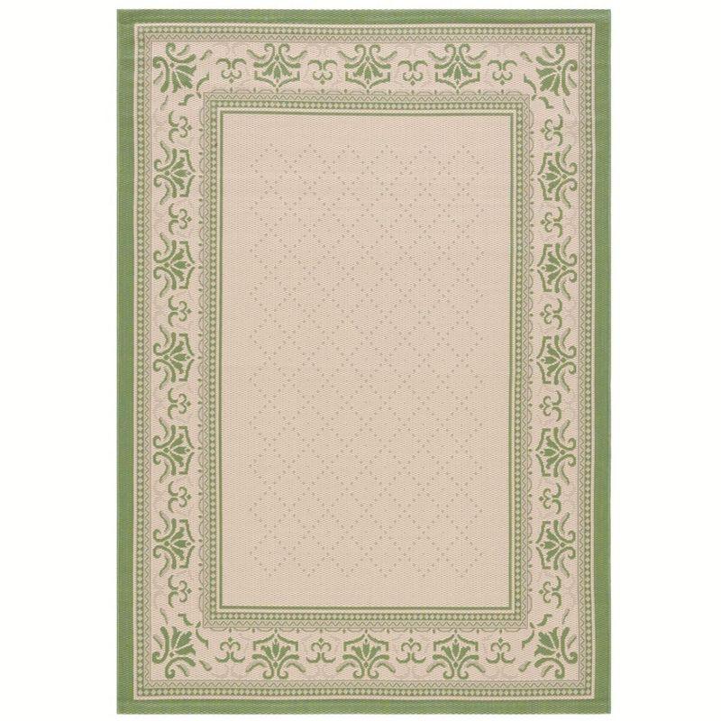 Courtyard CY0901 Power Loomed Indoor and Outdoor Area Rug - Natural/Olive - 4'x5'7" - Safavieh