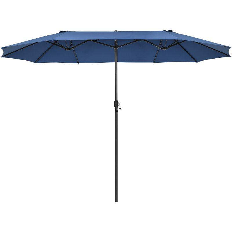 Costway 15FT Patio Double-Sided Umbrella Crank Outdoor Garden Market Sun Shade Navy