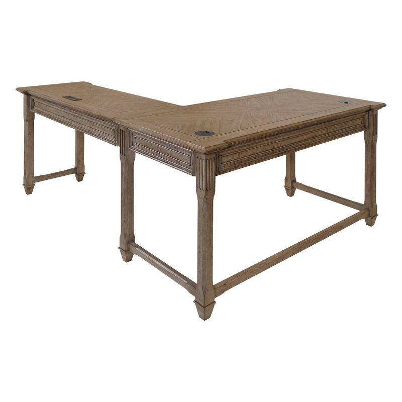 Bristol Traditional Wood Open L-Desk & Return Light Brown - Martin Furniture