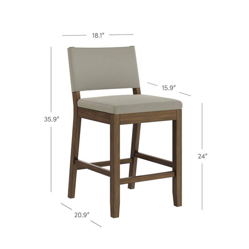 Nathan James Linus Set of 2 Counter Height Barstools Gray