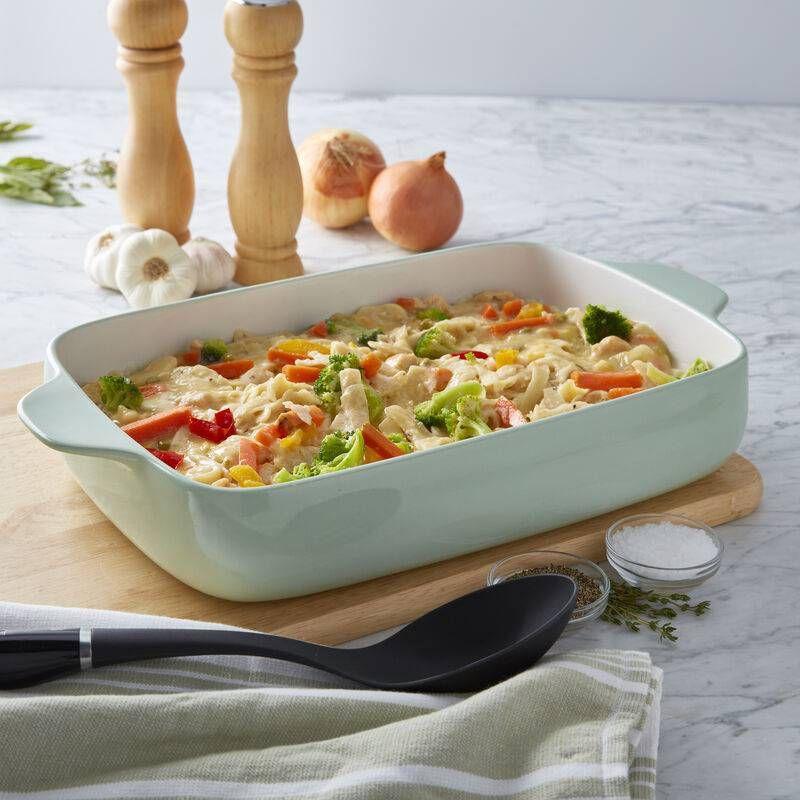 KitchenAid 4.5qt Vitrified Stoneware Rectangular Baker Pistachio: Ceramic Casseroles & Baking Dish, Dishwasher-Safe