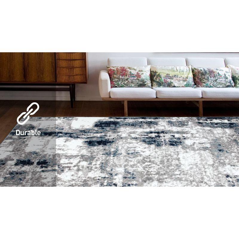 World Rug Gallery Contemporary Abstract Distressed Area Rug