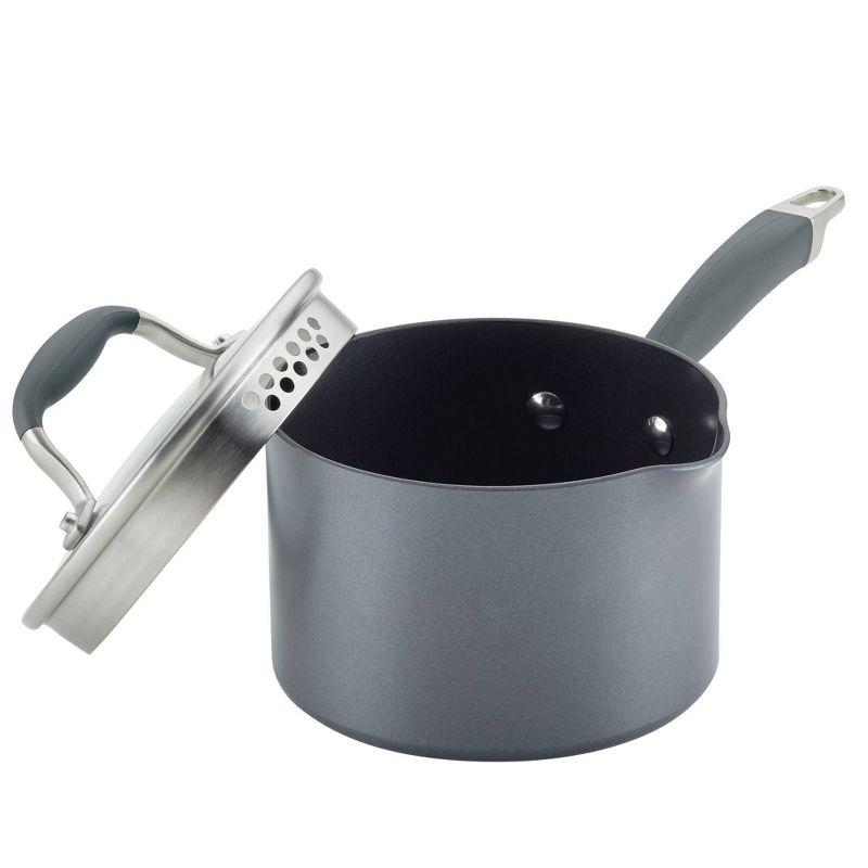 Anolon Anolon Advanced Home Hard Anodized Nonstick Saucepan With Straining Lid, 2 Quart