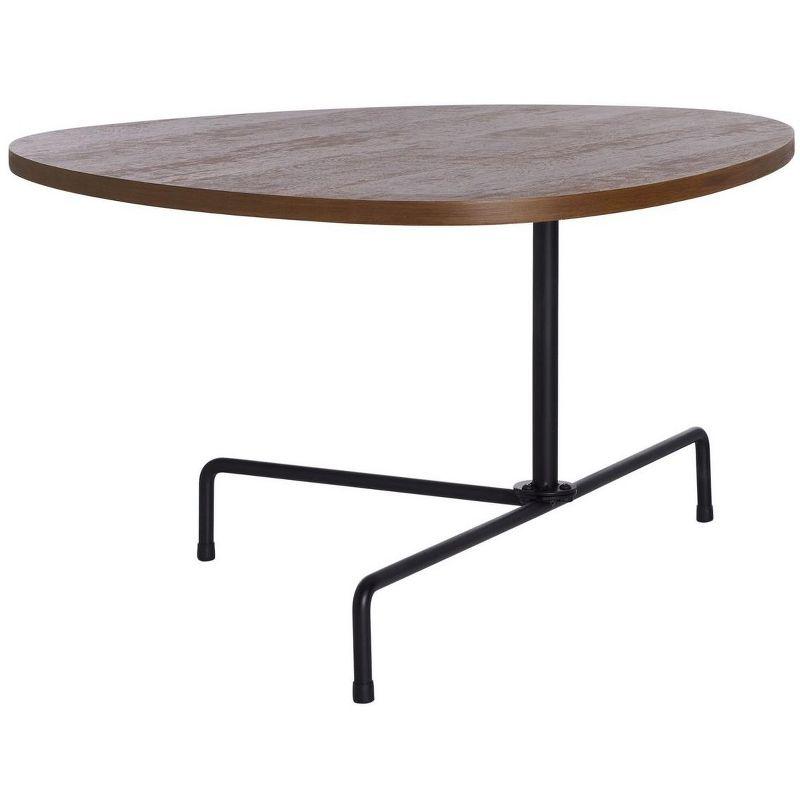 Bauhaus Influence Walnut & Black Metal Tripod Coffee Table