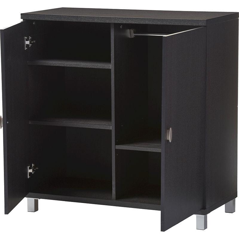 Baxton Studio Marcy Modern and Contemporary Wood Entryway Storage Sideboard Cabinet - Dark Brown: Fixed Shelves, Wood Composite