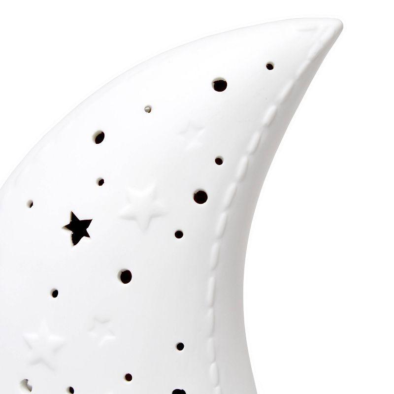 Porcelain Moon Shaped Table Lamp White - Simple Designs: Ceramic, ETL Listed, No Assembly Required