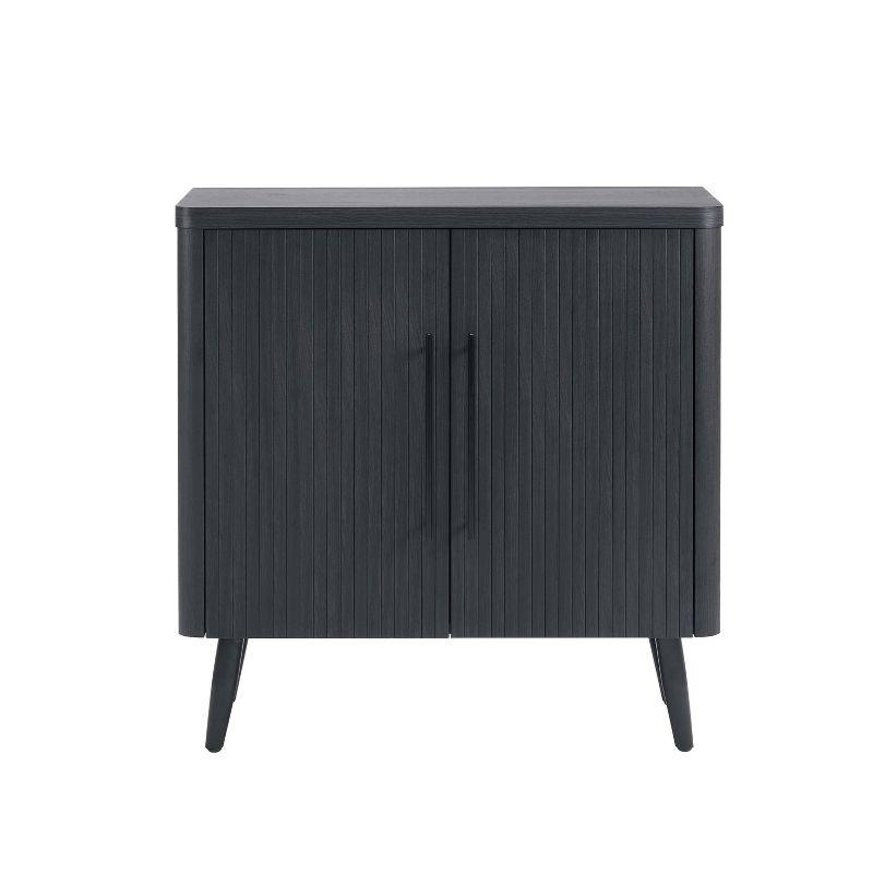 Charcoal Grey Mid-Century Modern Accent Cabinet with Adjustable Shelving