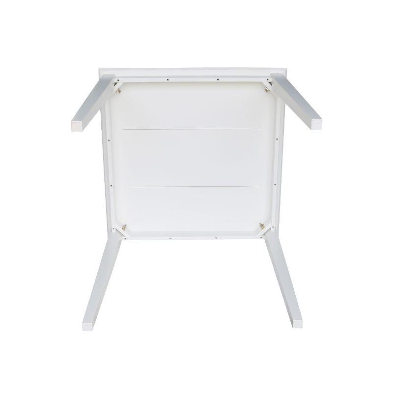International Concepts Solid Wood 36" Square Counter Height Dining Table White: 4-Seat, Non-Extension, Wood Frame