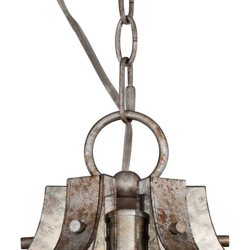 Possini Euro Design Ornament Aged Silver Gold Bronze Chandelier 23 1/4" Wide Industrial 6-Light Fixture for Dining Room Foyer Kitchen Island Entryway