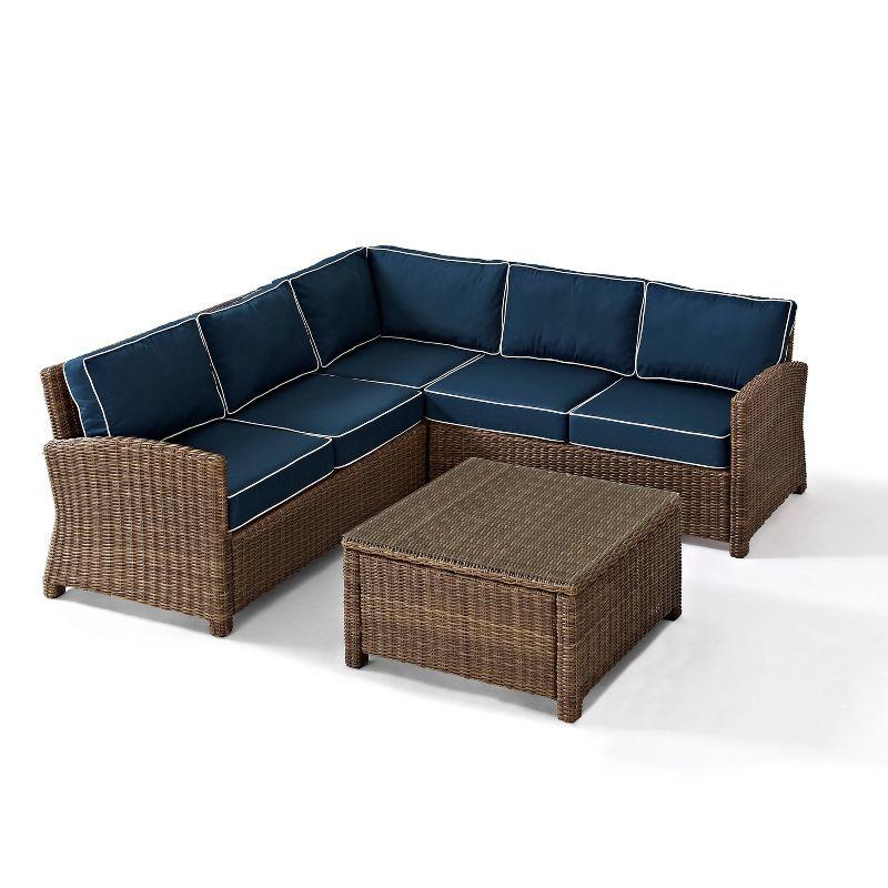 Bradenton 4-Piece Navy Cushions Steel Outdoor Sectional Set