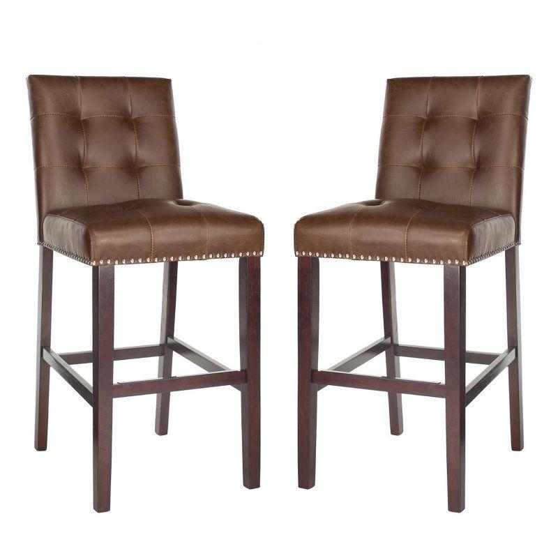 Nikita Bar Stool (Set of 2) - BST6302 - Brown/Espresso - Safavieh