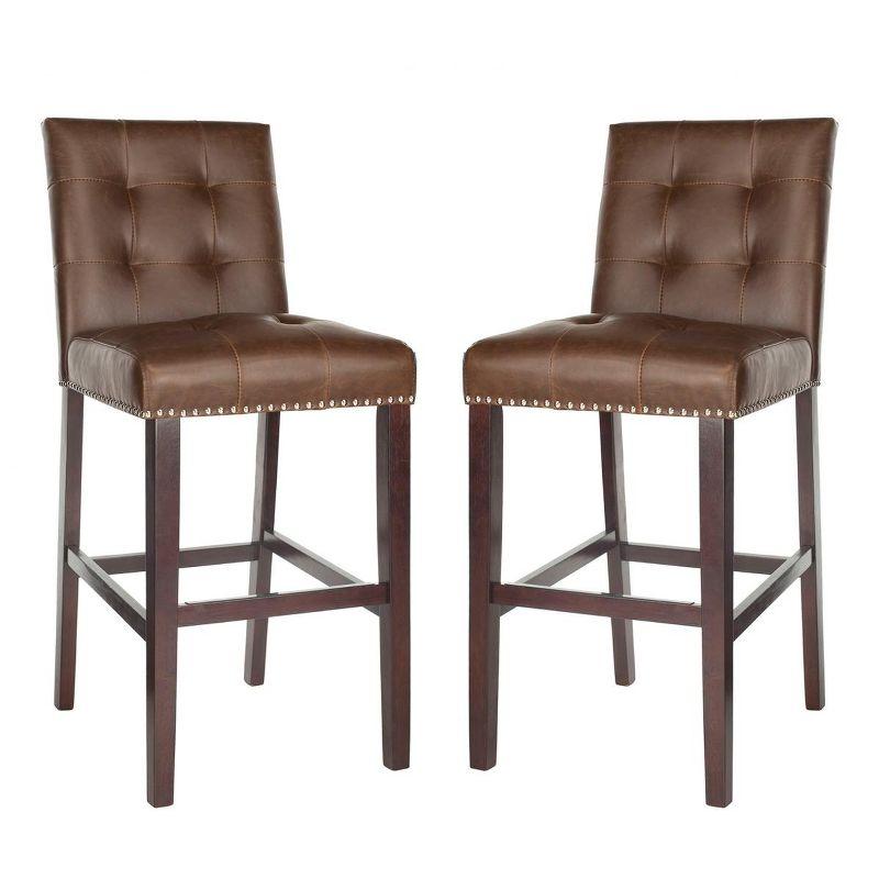 Nikita Bar Stool (Set Of 2) - Brown/Espresso - Safavieh