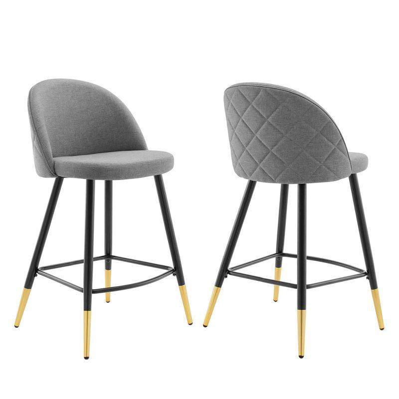 Everly Quinn Cordial Performance Velvet Counter Stools (Set of 2)