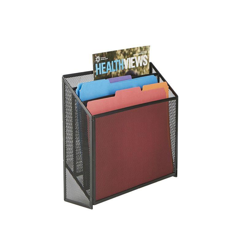 Mind Reader Vertical File Storage, Desktop Organizer, Workspace, Office, Metal Mesh, 12.5"L x 3.75"W x 11.5"H