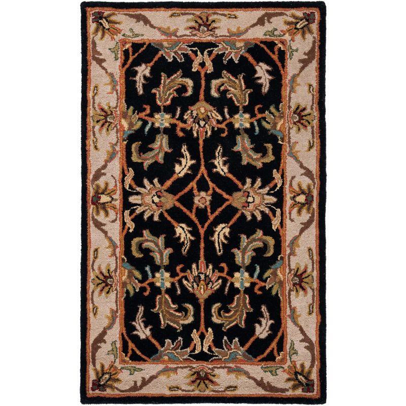 Heritage HG628 Hand Tufted Area Rug - Black/Beige - 3'x5' - Safavieh.