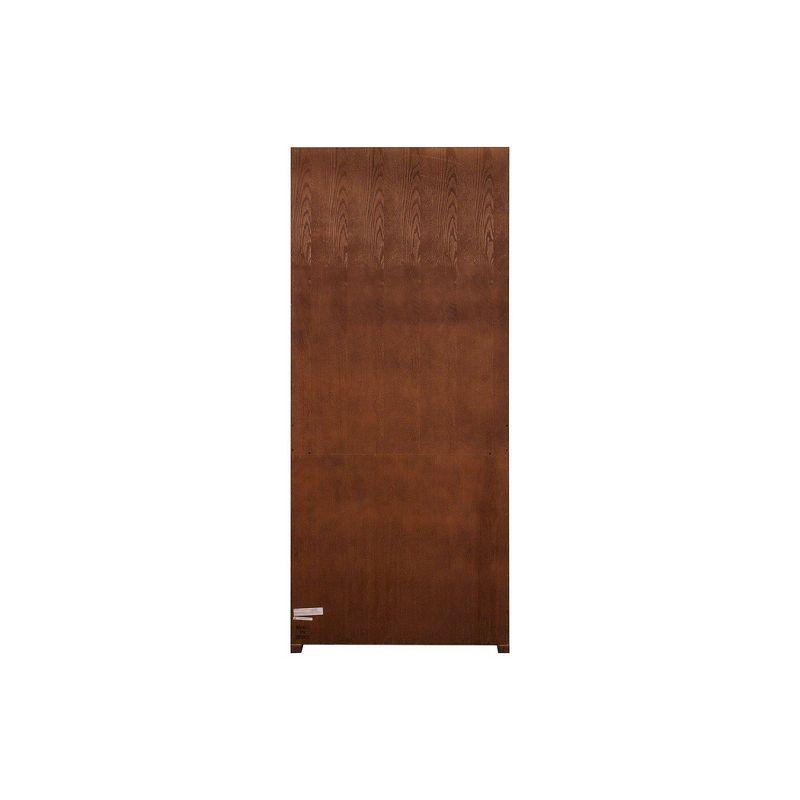 72" Huntington Oxford Wood Bookcase with Doors Brown - Martin Furniture: Hardwood, No Assembly Required