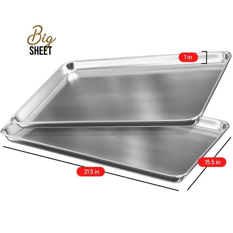 JoyTable Aluminum Baking Sheet Set, Steel Cookie Sheet Set, Durable BPA-Free Baking Sheets for Oven