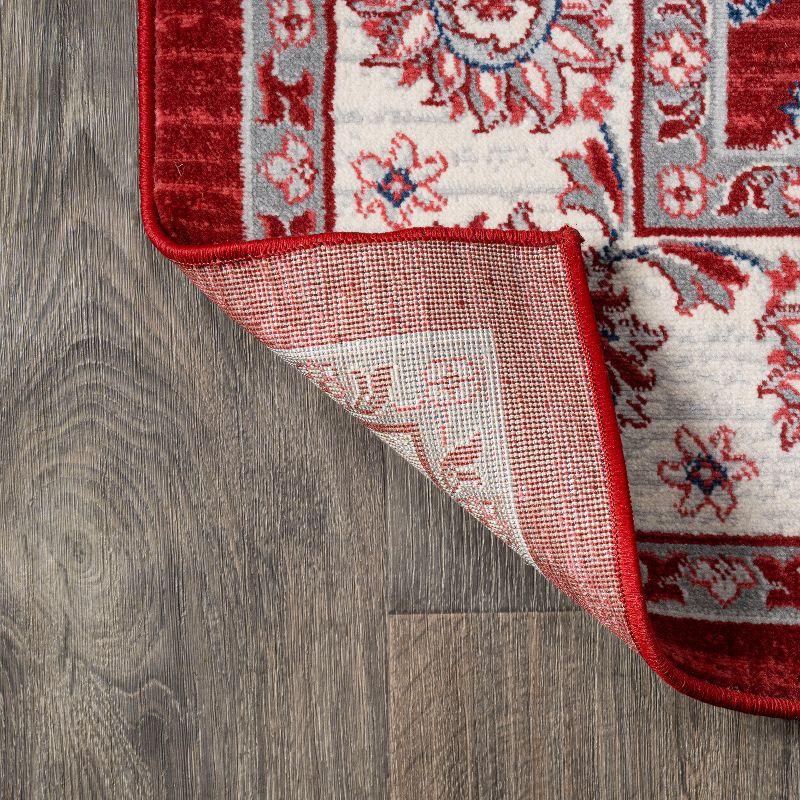 3' X 5' Modern Persian Vintage Moroccan Traditional Area Rug, Red/Ivory - JONATHAN Y