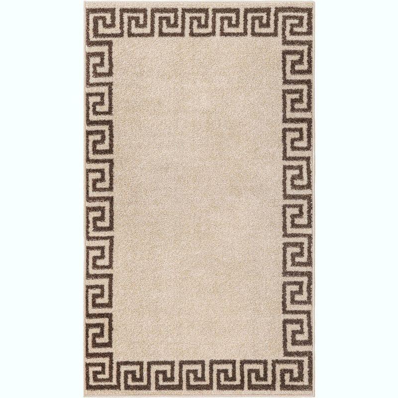 Unique Loom Athens Collection Area Rug - Modern (3' 1" x 5' 3" Rectangle Beige and Brown/Beige)
