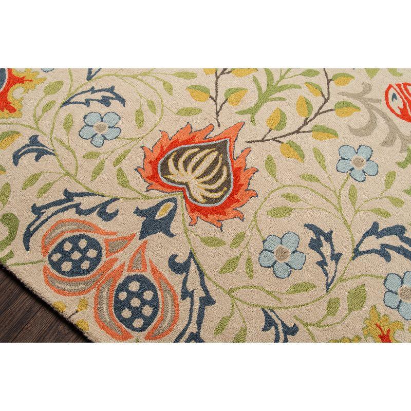 2'3"x8' Runner Ashlei Floral Rug Beige - Momeni: Wool, Hand-Carved, Tufted, Botanical Pattern, Indoor Use