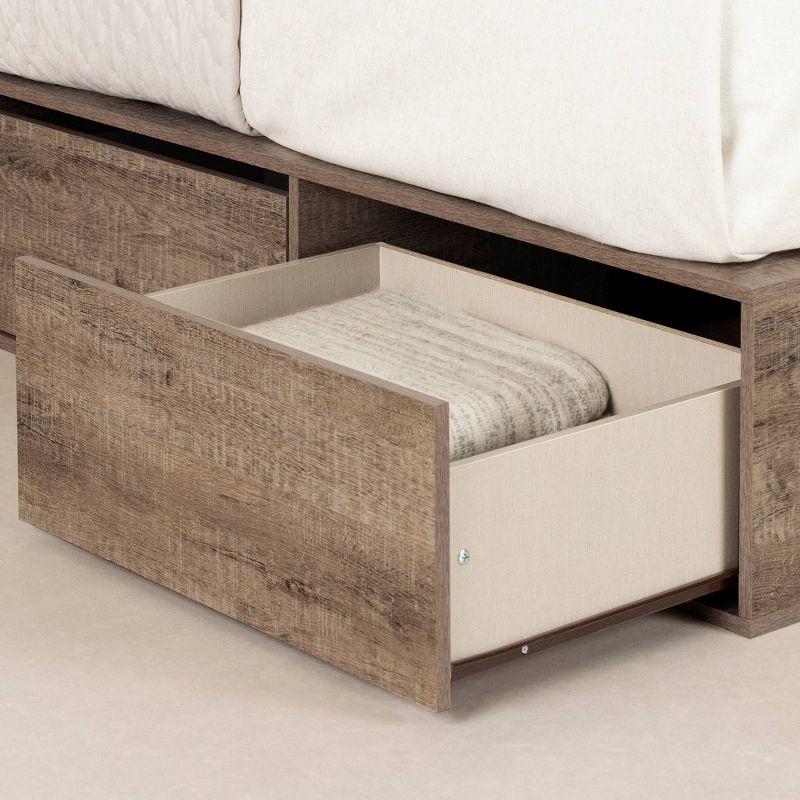 Weathered Oak Queen 6-Drawer Platform Bed with Storage