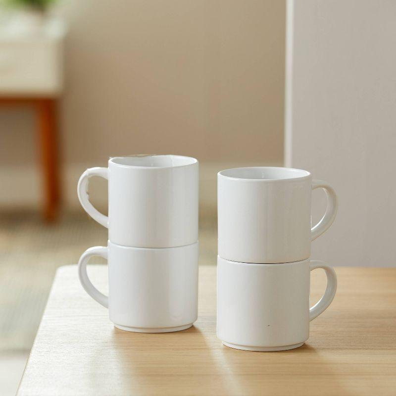 Cricut 10oz 4ct Stackable Ceramic Blank Mug White: Sublimation Blanks, Craft Cups, 4.33" Height, 3.18" Depth