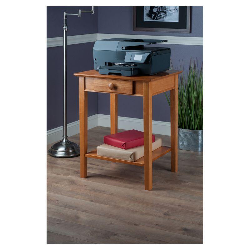Winsome Studio End / Printer Table Honey: Wood Composite Stand with Drawer, Living Room Accent
