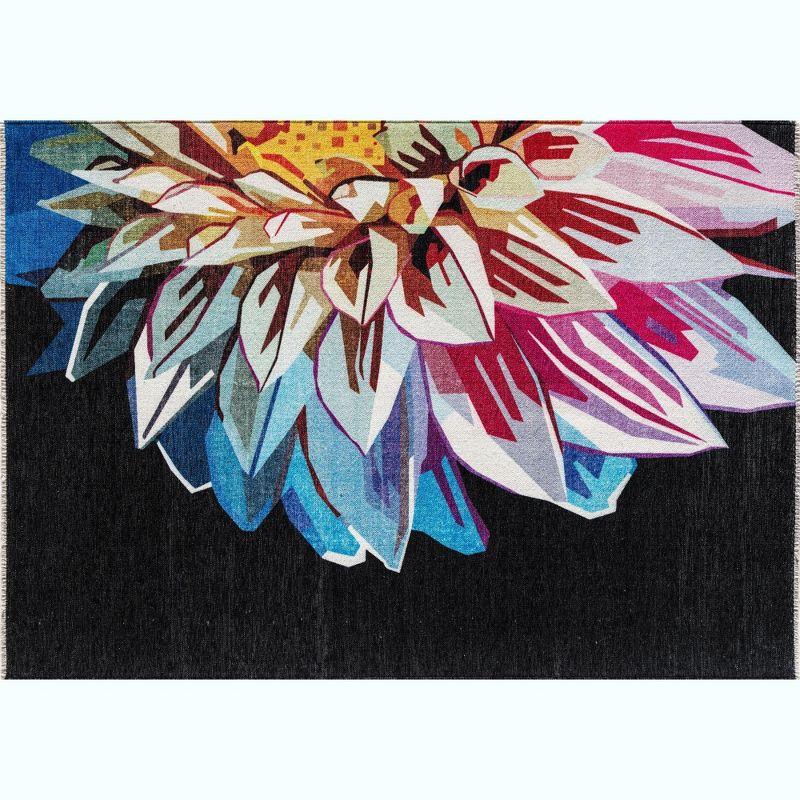 Eternal Dahlia 8' x 10' Black Floral Synthetic Area Rug