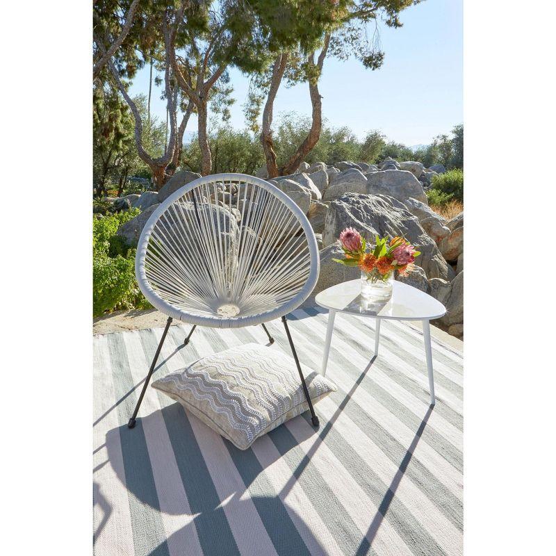 Catamaran Stripe Light Blue/Ivory Handwoven Indoor/Outdoor Rug