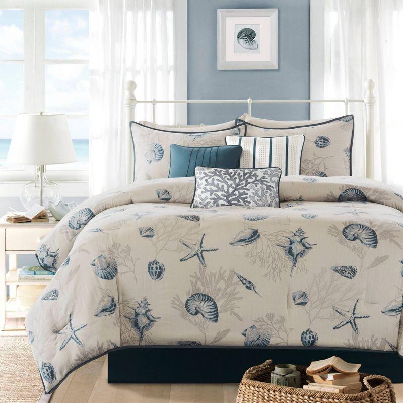 Bayside 7 Piece Coastal Cotton Sateen Comforter Set