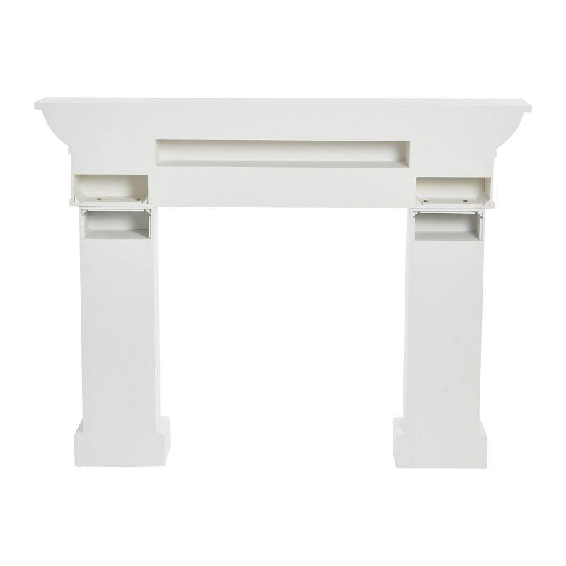 Storied Home Monolith Decorative Fireplace Mantel White: Fir Wood & MDF, Wall Mount, 49.625"H
