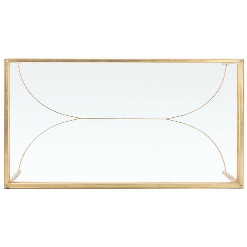 Abelard Cocktail Coffee Table - Gold/Glass - Safavieh