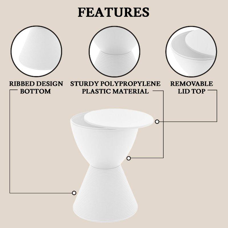 LeisureMod Boyd Modern Round Plastic Side Table