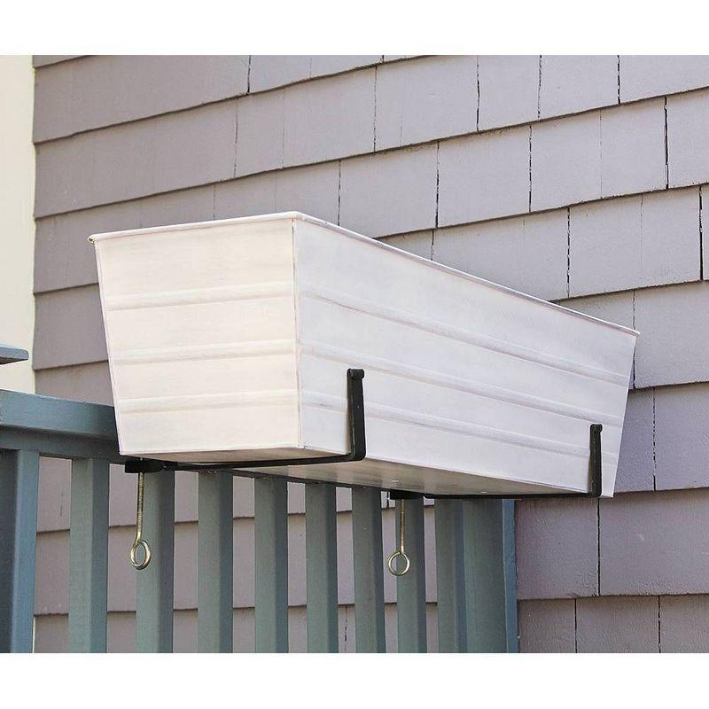 Cape Cod White Galvanized Steel Large Outdoor Flower Box