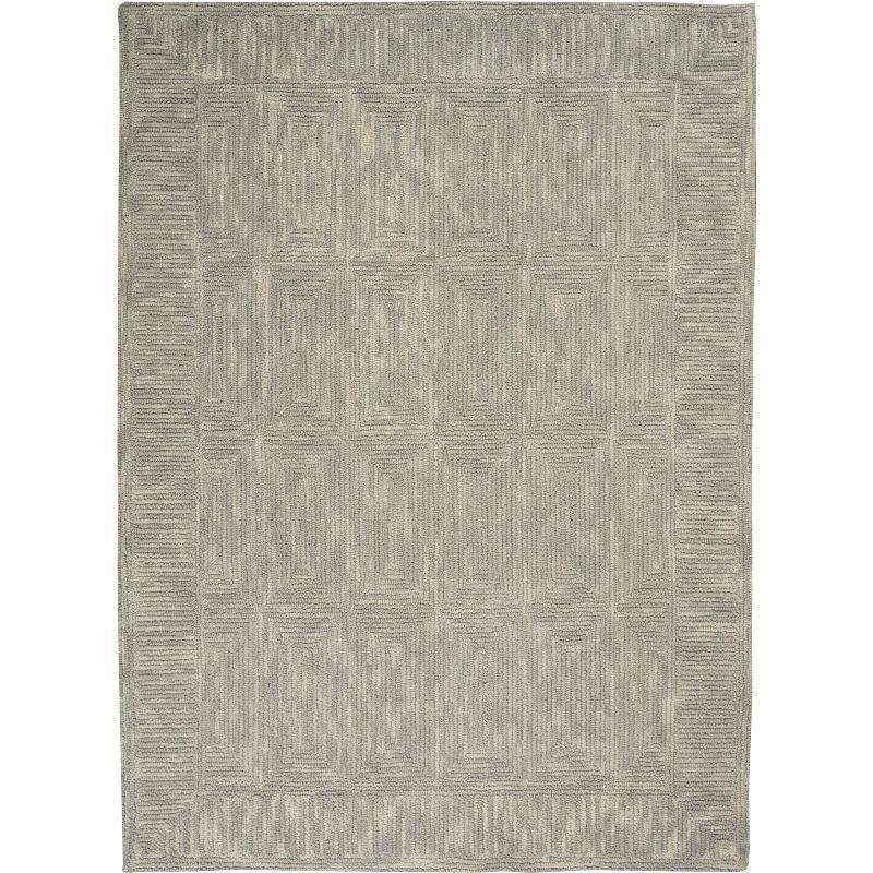 Hand-Tufted Modern Gray Wool 5' x 7' Rectangular Area Rug