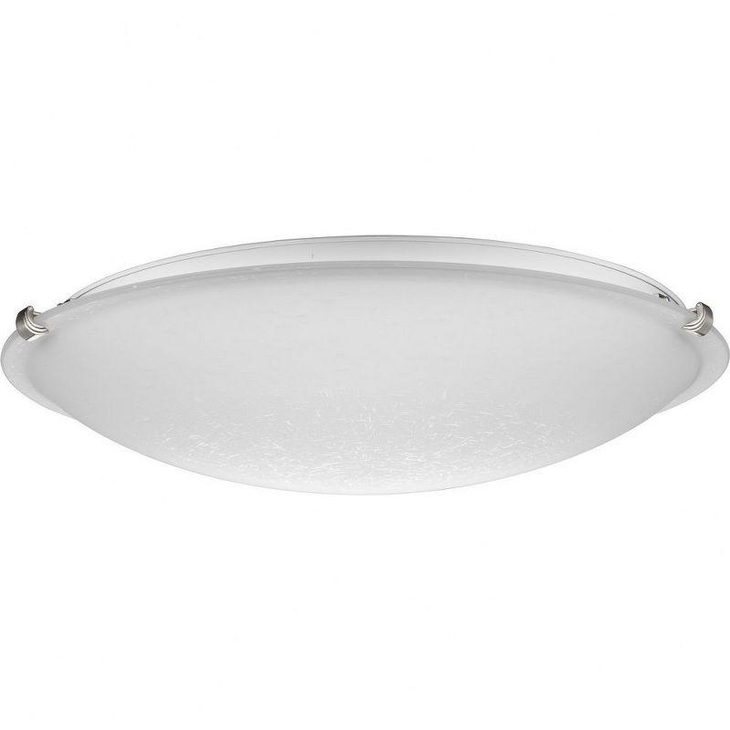 Progress Lighting Linen Dome 4-Light Flush Mount, Brushed Nickel, Linen Finish Glass