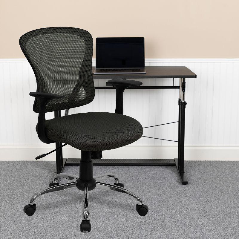 Flash Furniture Mid-Back Mesh Swivel Task Office Chair with Chrome Base and Arms