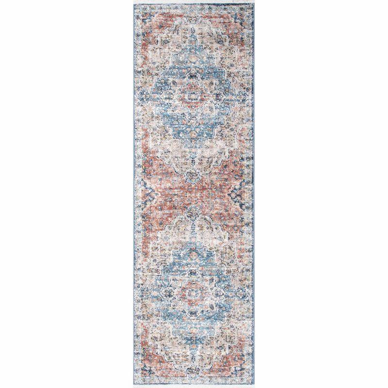 Sawyer Multicolor Vintage Transitional Synthetic Runner Rug