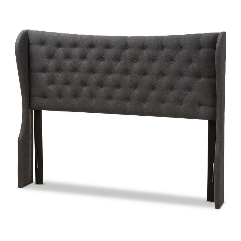 Dark Gray Full Size Tufted Upholstered Wingback Headboard