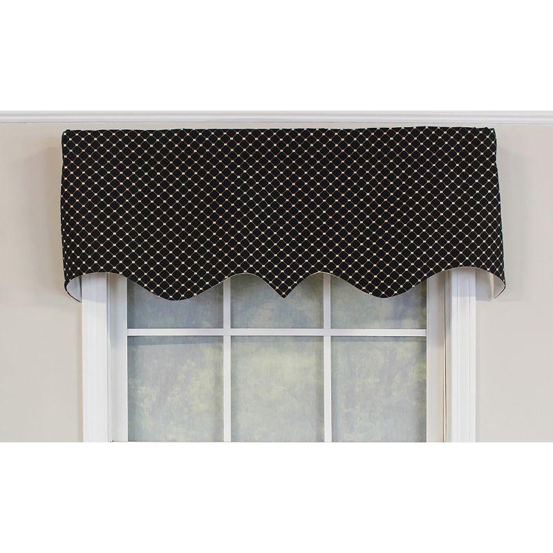 Checkered Cotton Blend Scalloped 50'' W Window Valance