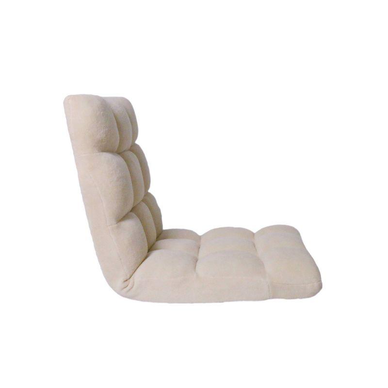 Beige Microfiber Armless Adjustable Recliner Gaming Chair