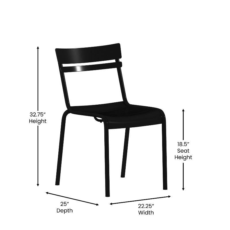 Flash Furniture Nash Commercial Grade Steel Stack Chair, Indoor-Outdoor Armless Chair with 2 Slat Back