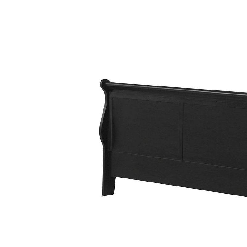 Acme Furniture Queen Louis Philippe III Bed Black: Mid-Century Modern Style, Wood Frame, Microfiber