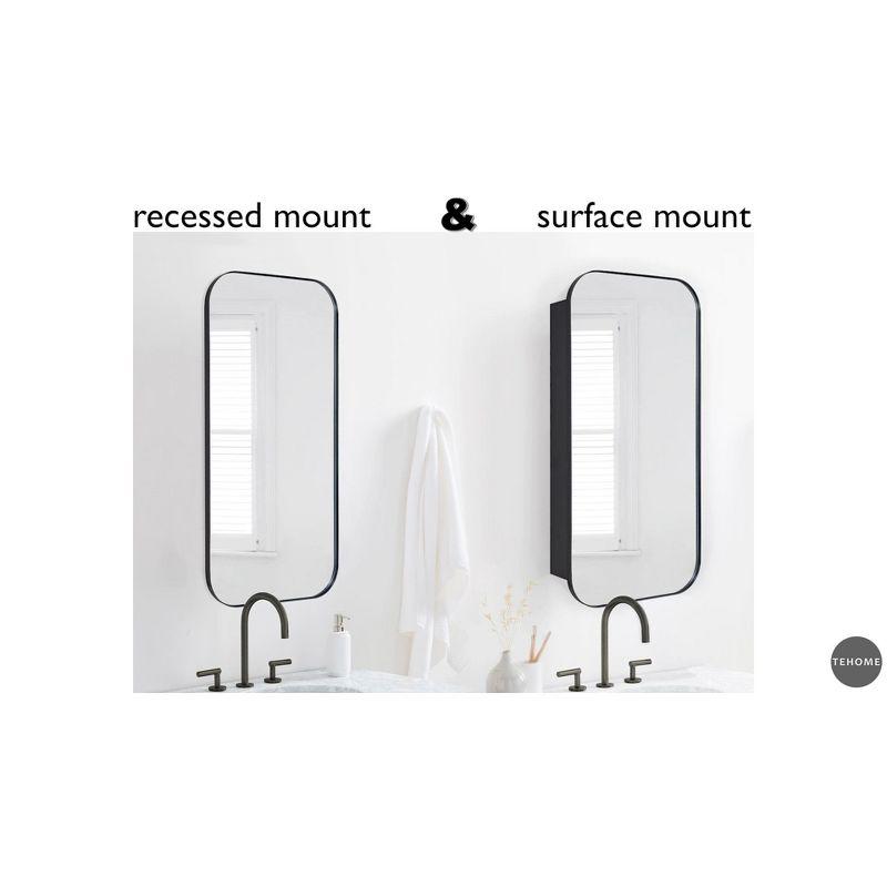 TEHOME Gold Surface and Recessed Mount Rectangular Stainless Steel Metal Framed Bathroom Medicine Cabinet with Mirror, 22'' W x 30'' H