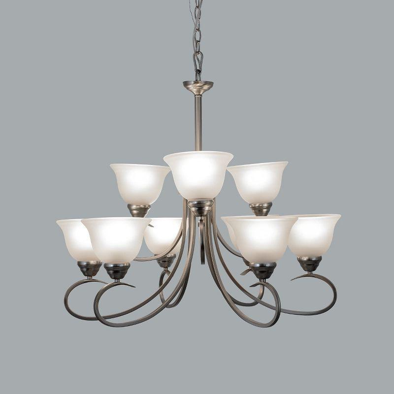Yosemite Home Decor Ribbon Falls Collection Nine-Lights Chandelier,Satin Nickel