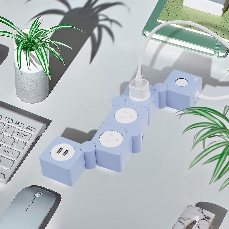 iJoy Flexible Power Strip- 3 AC Outlets and 2 USB Charging Ports with 5 Ft Extension Cord